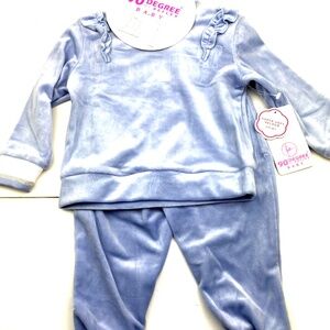 90 Degree By Reflex Baby Outfit Size 18m Ruffle Pullover Crew Jogger Pants Girls